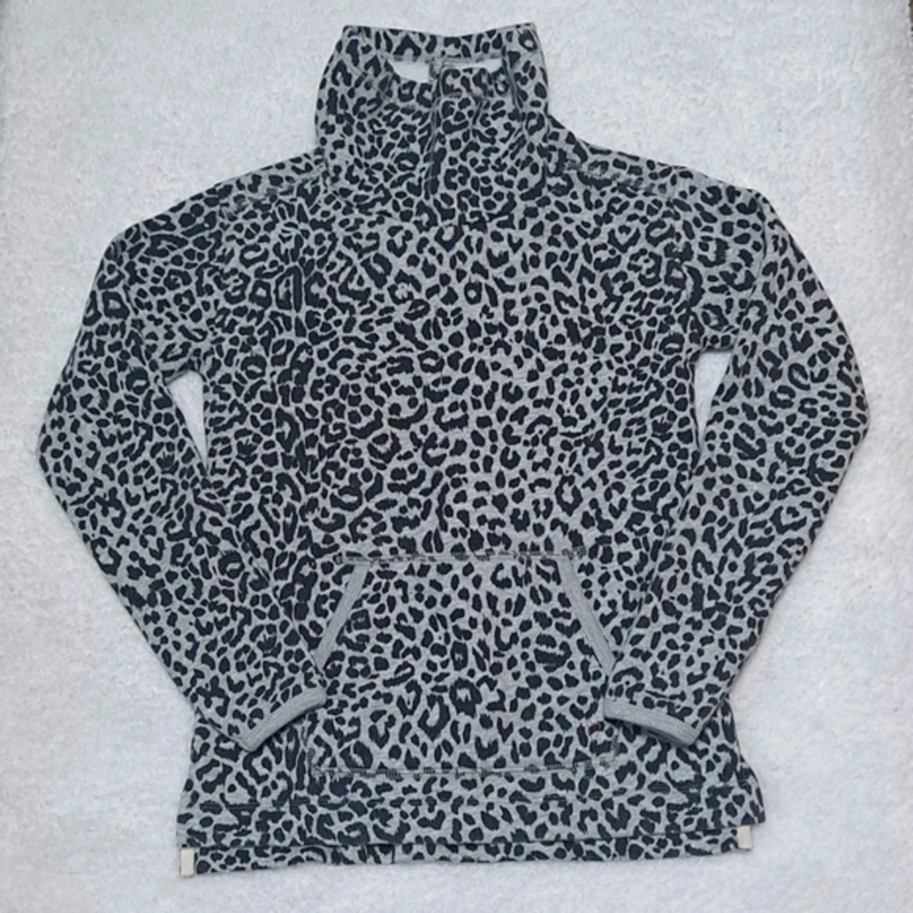 Crewcuts Funnel Fleece Sweater Cheetah L